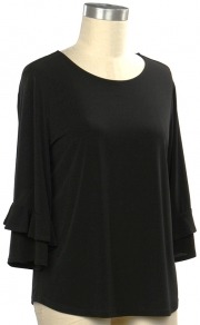 3/4 Slv Solid Knit Top