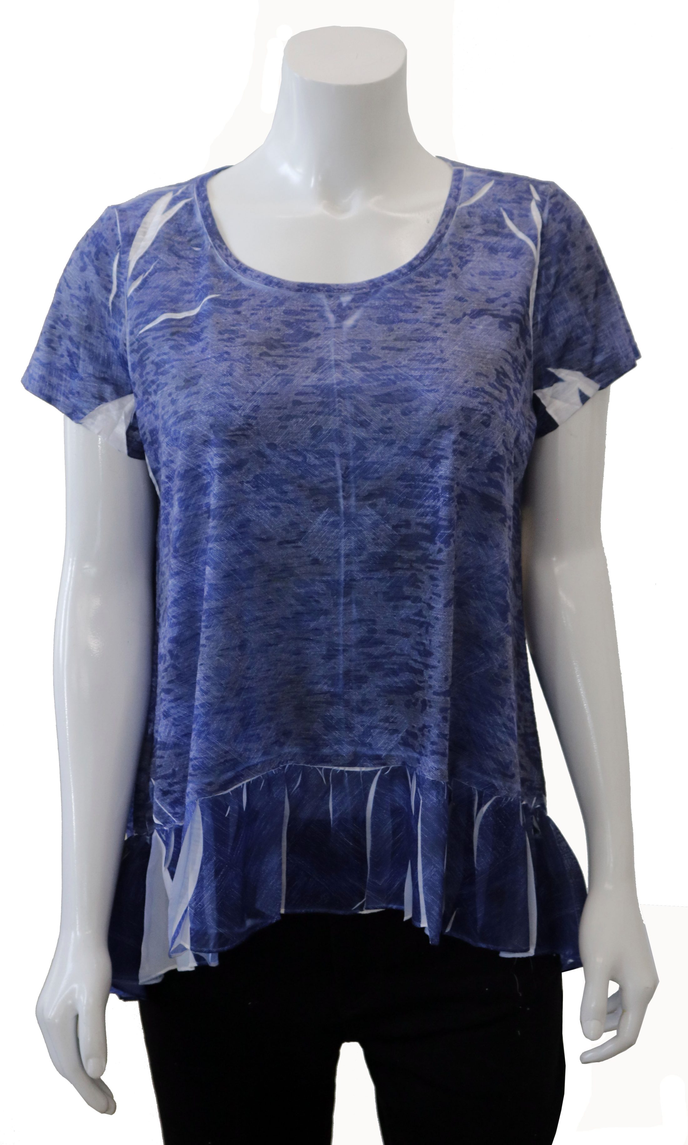 Denim Burnout Top