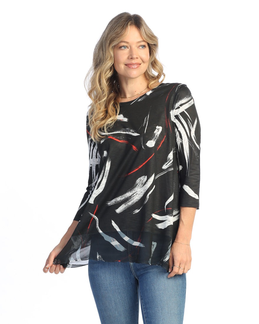 Ripples Chiffon Contrast Top