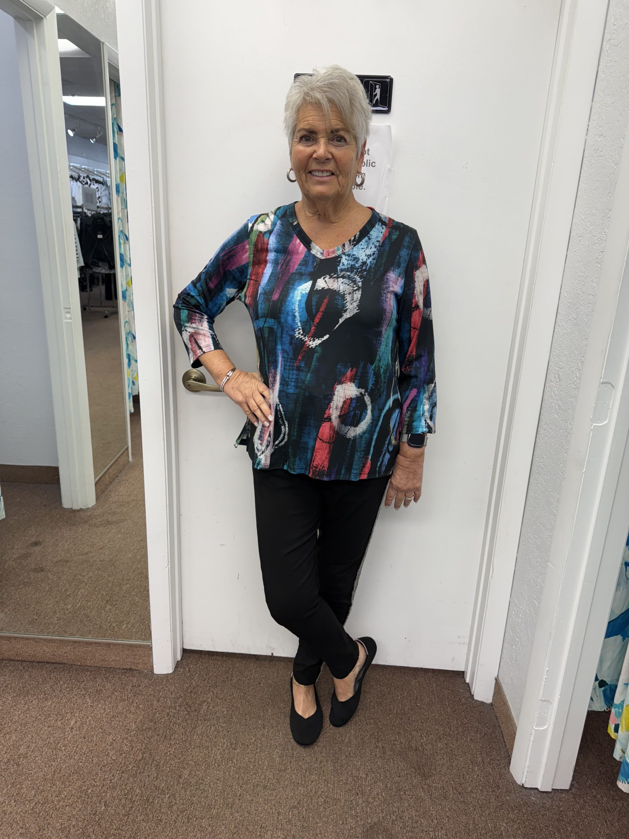 Windsor V Neck Top with Side Slits