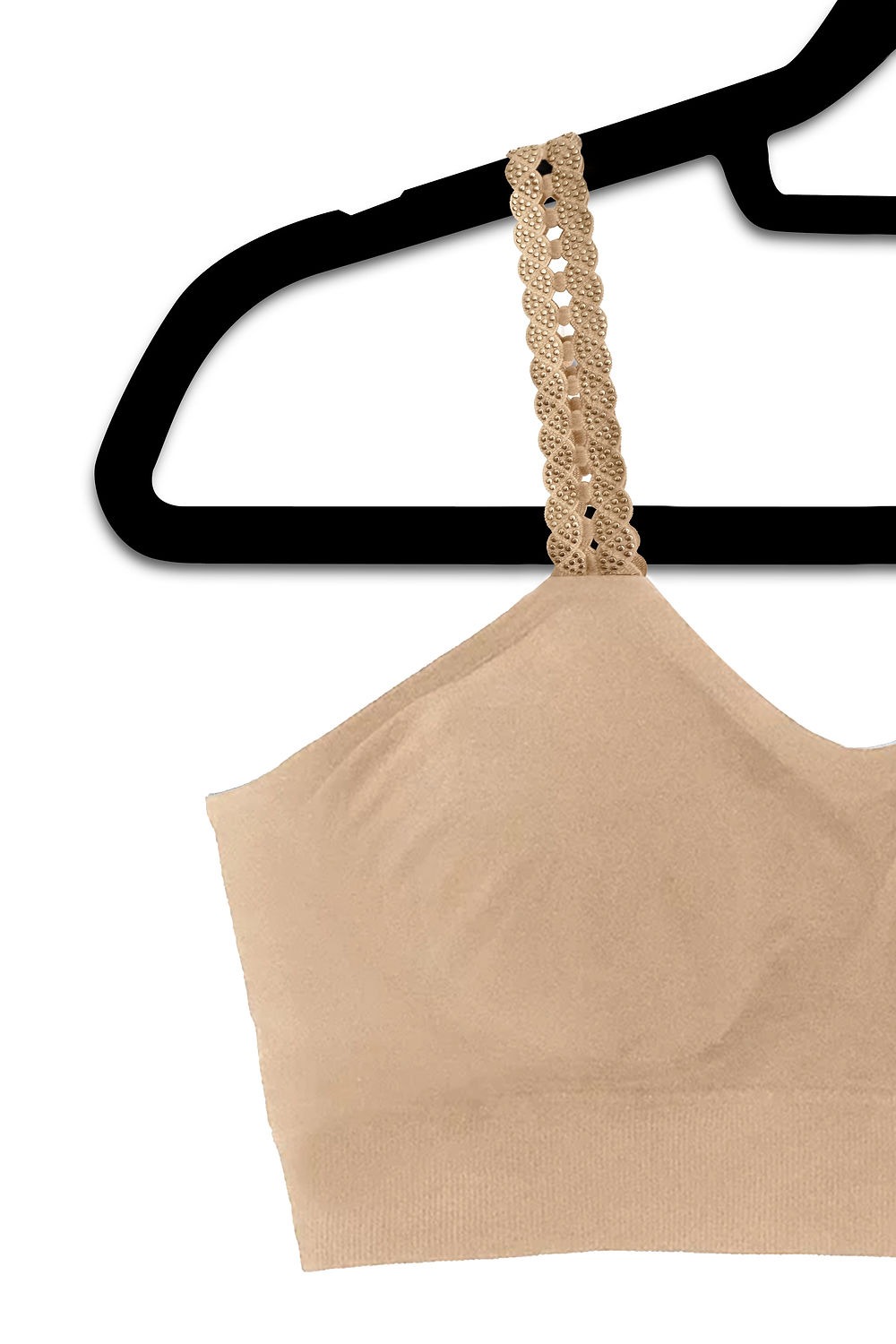 Plus Nude Bra with Nude Gold Stud Loops