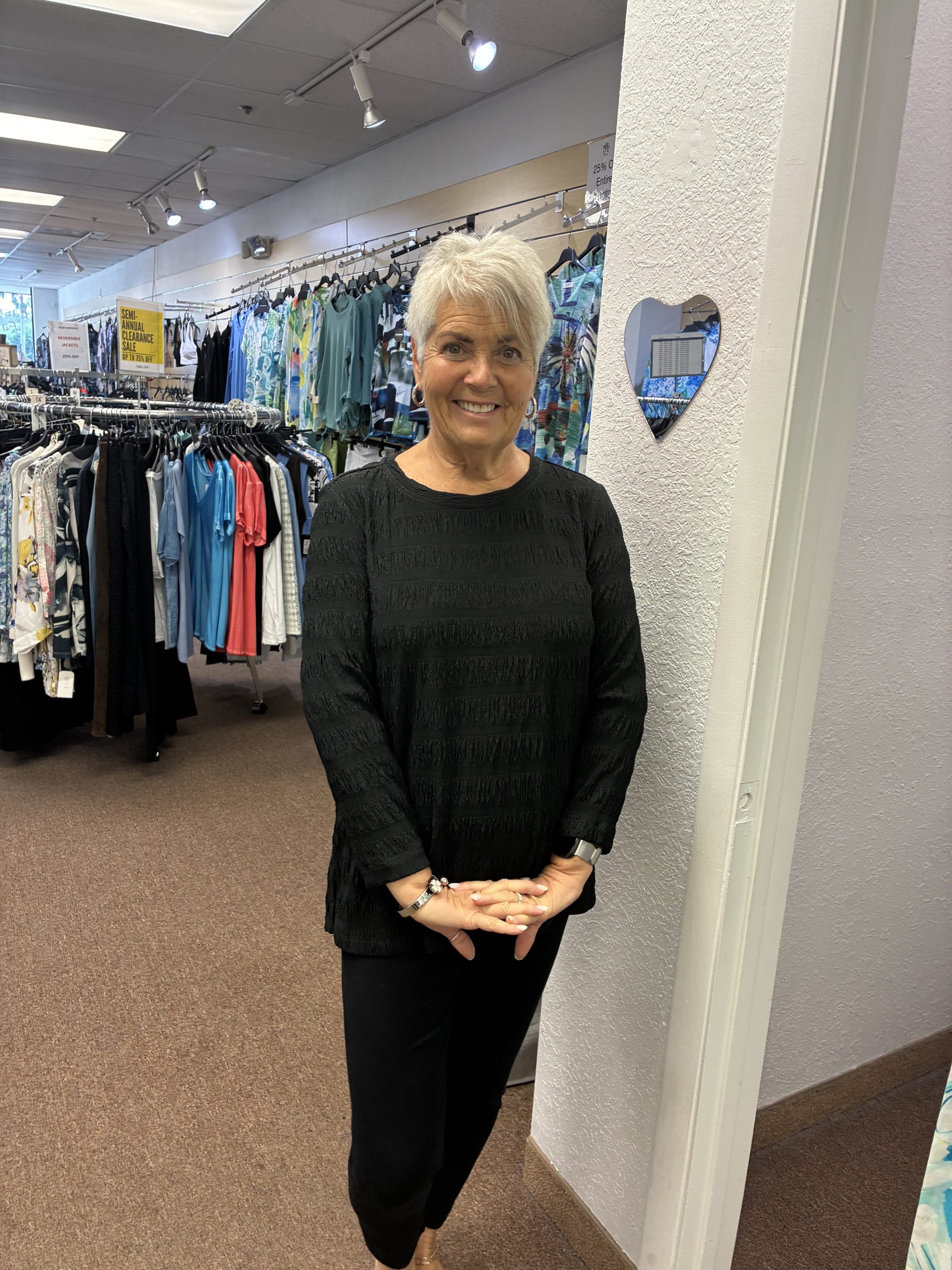 Scoop Neck Top with 3/4 Sleeves