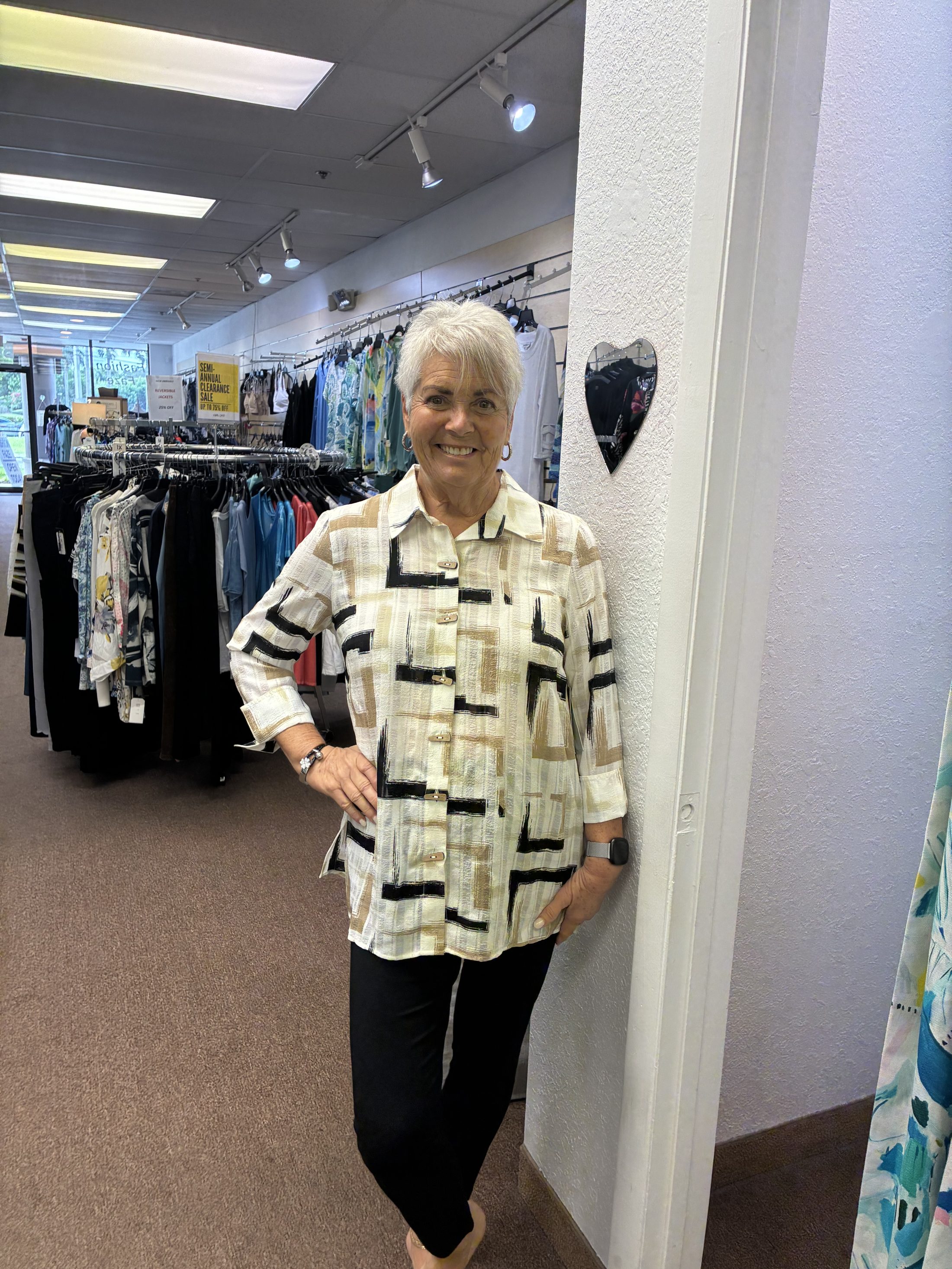 Turn-Up Cuff 3/4 Sleeve Button Front Hi-Lo Shirt