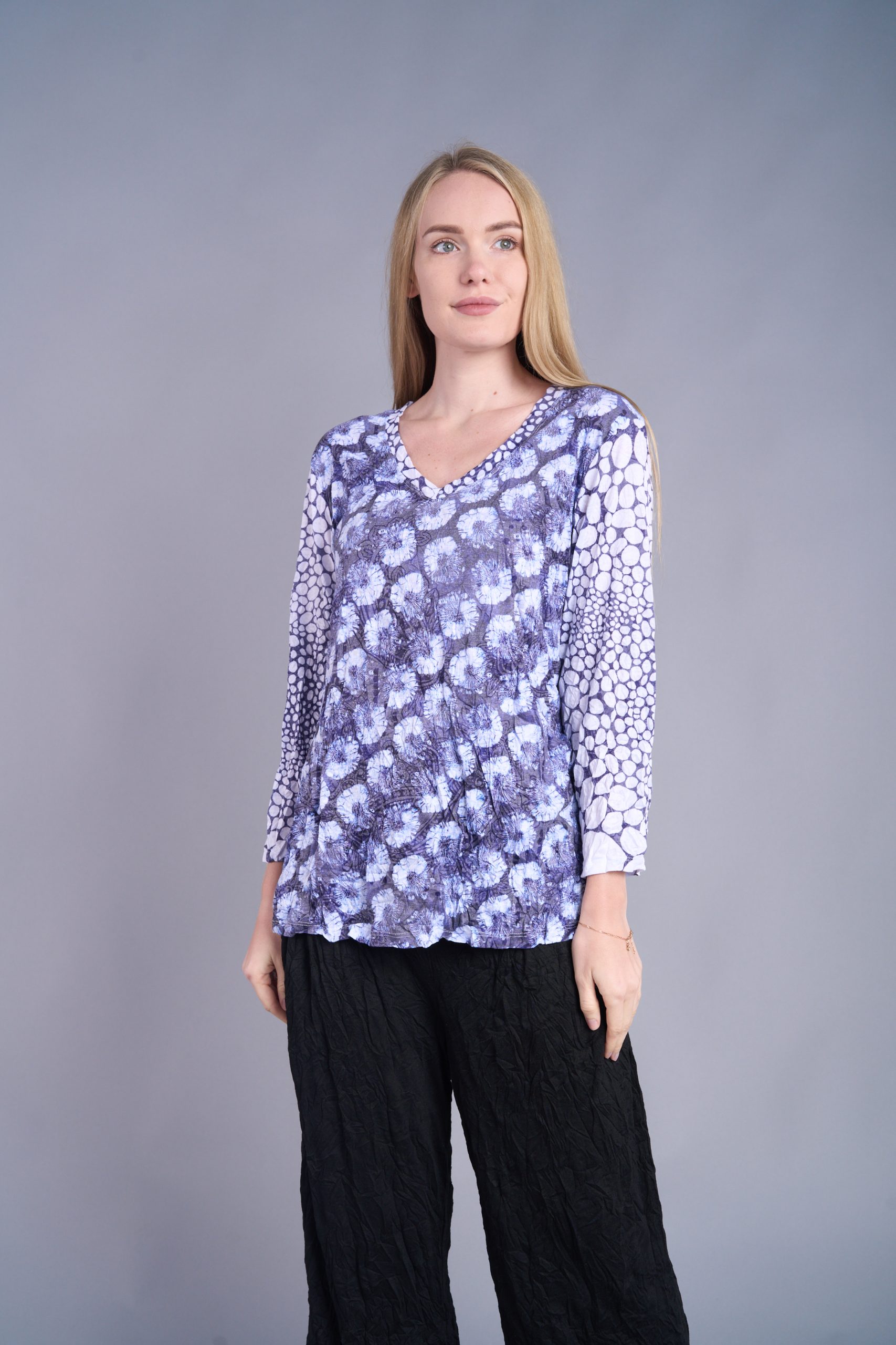 Long Sleeve Button Back Top