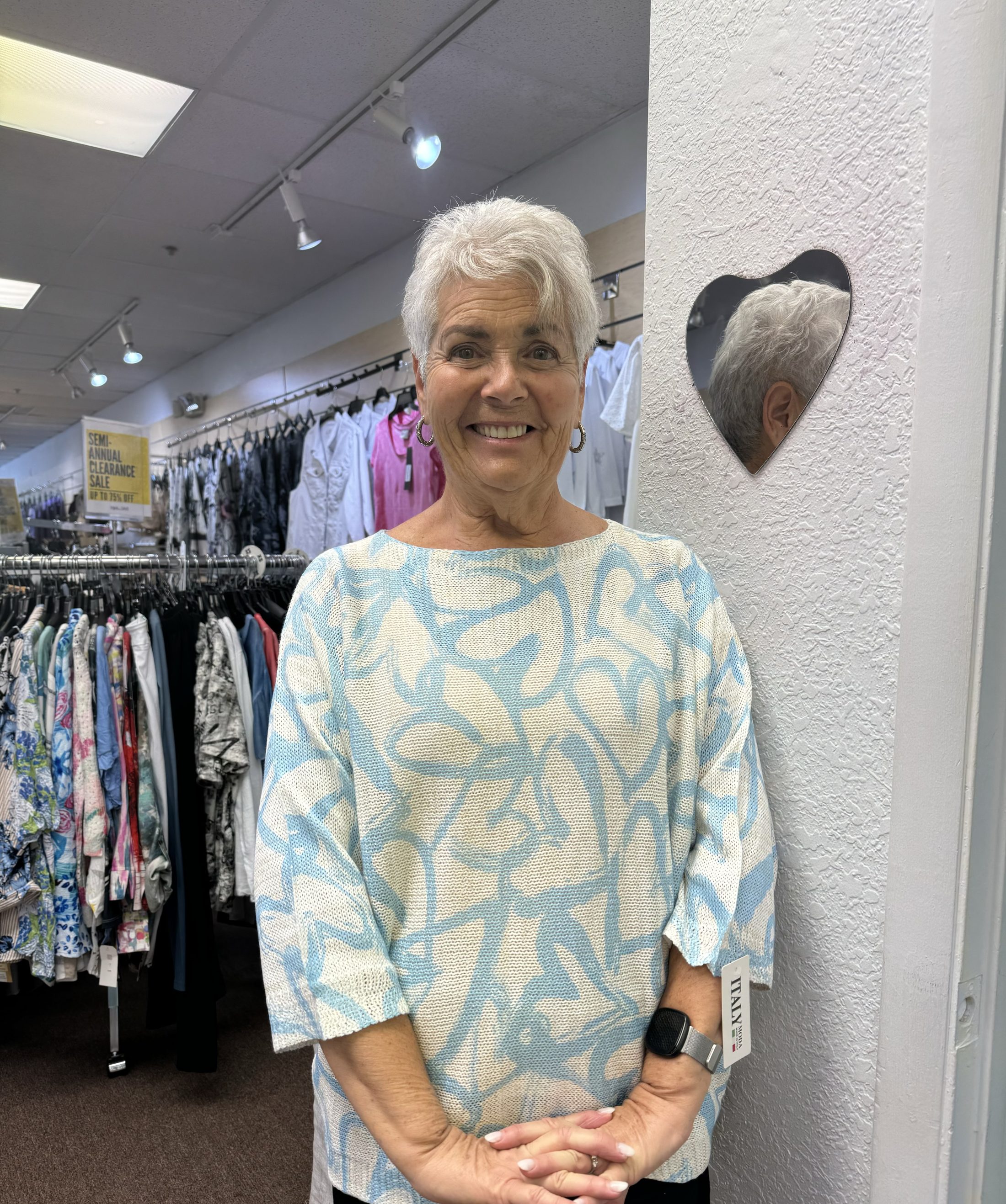 Blue Heart Sweater with Shimmer