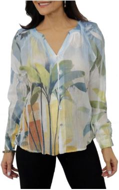 Button Up Palm Print