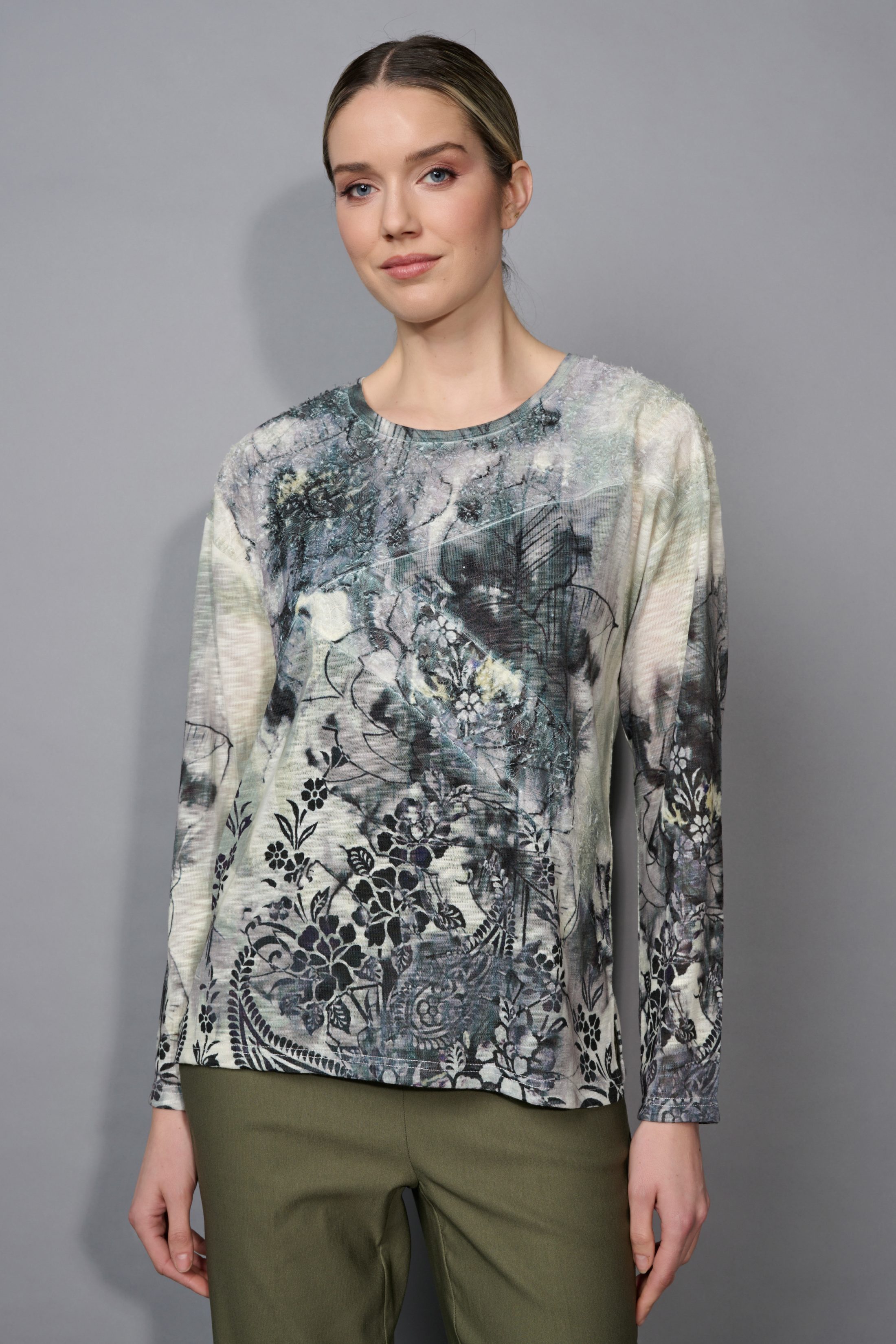 Crew Neck Printed Top