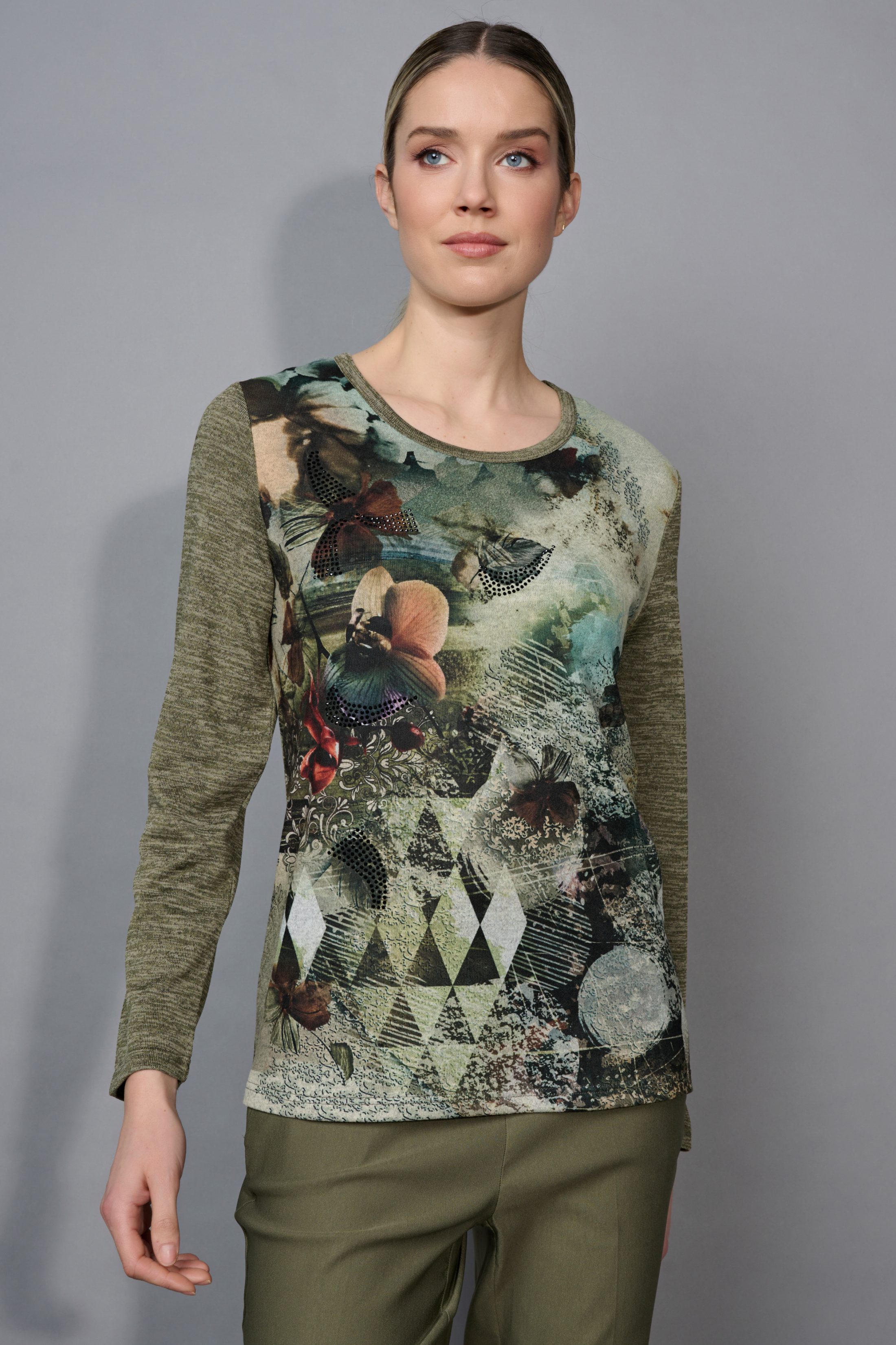 Crew Neck Printed Top