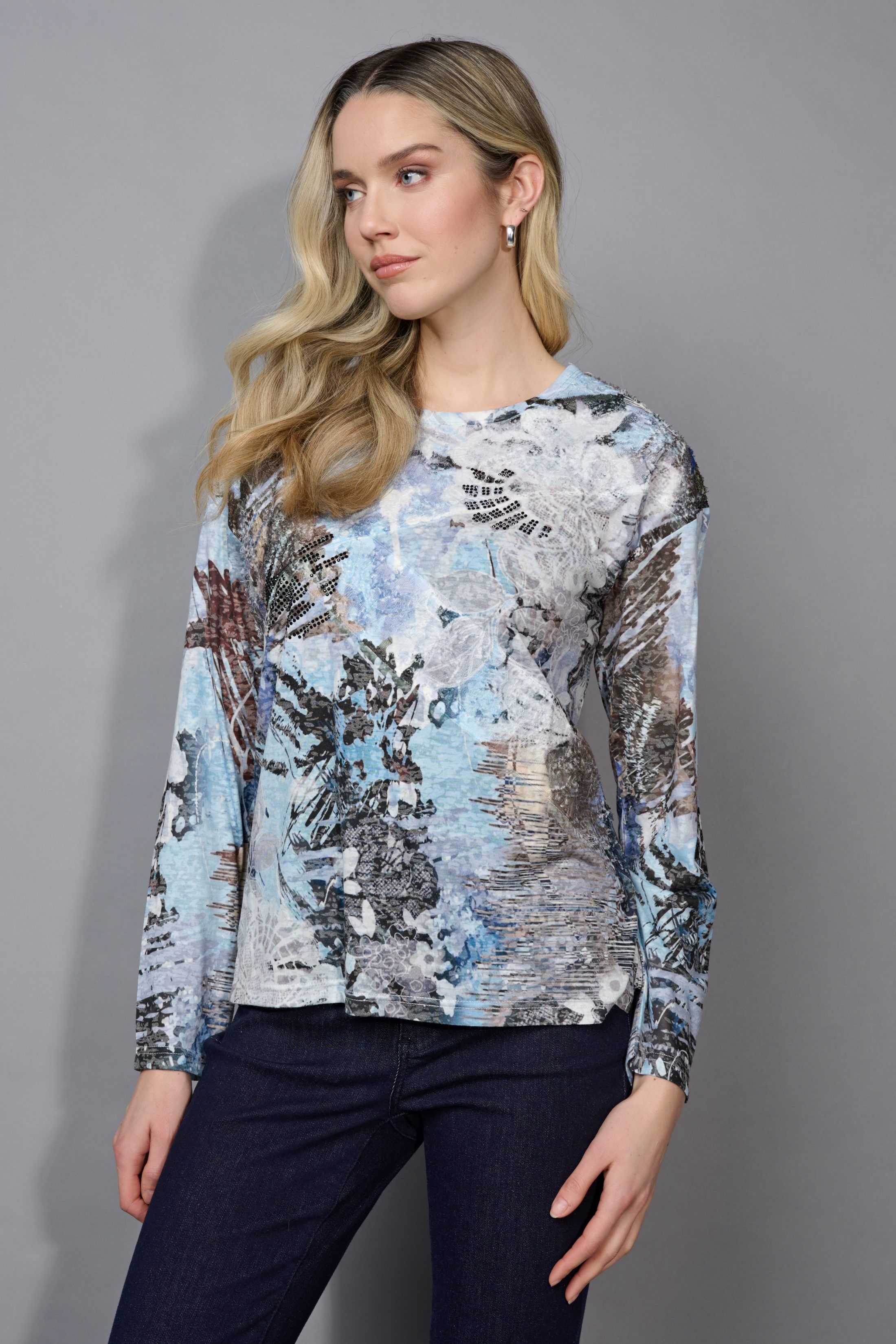 Crew Neck Printed Top