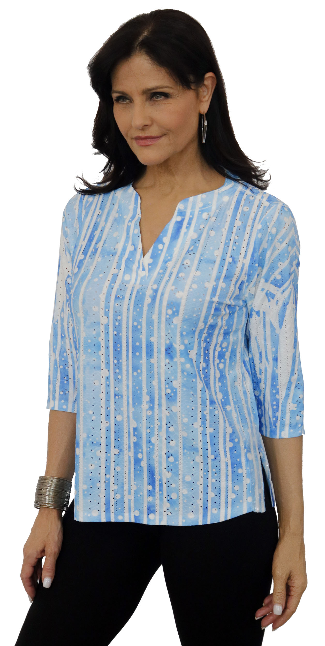 Eyelet Light Blue Top