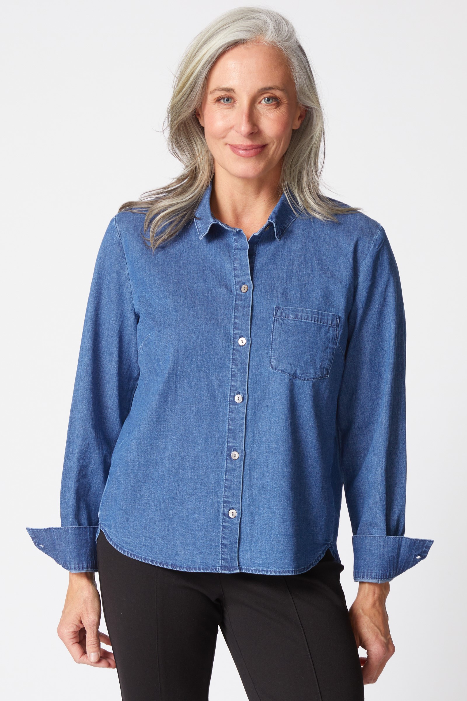 Perfect Travel Denim Shaped Shirt