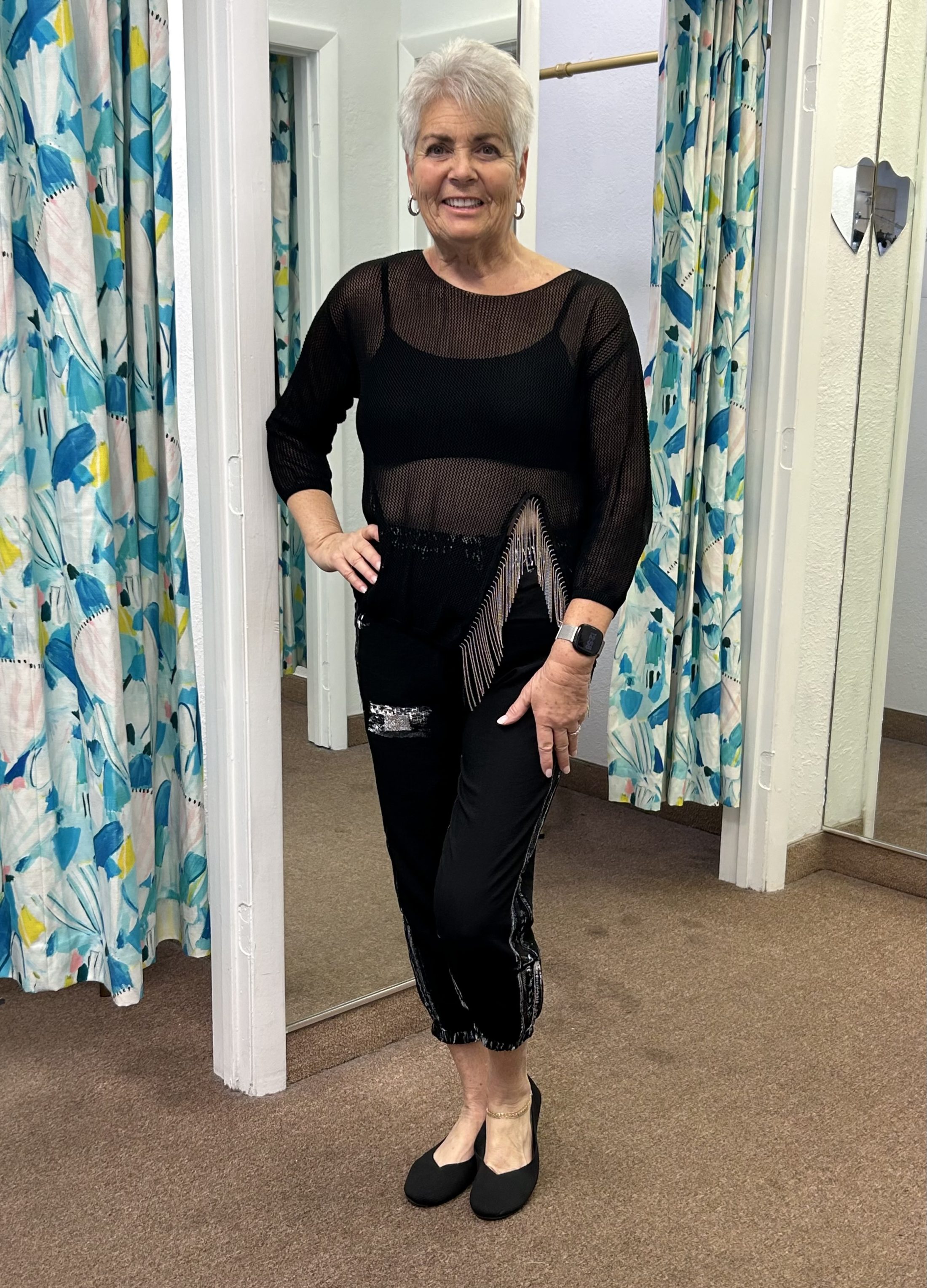 Black Jogger with Side Detail