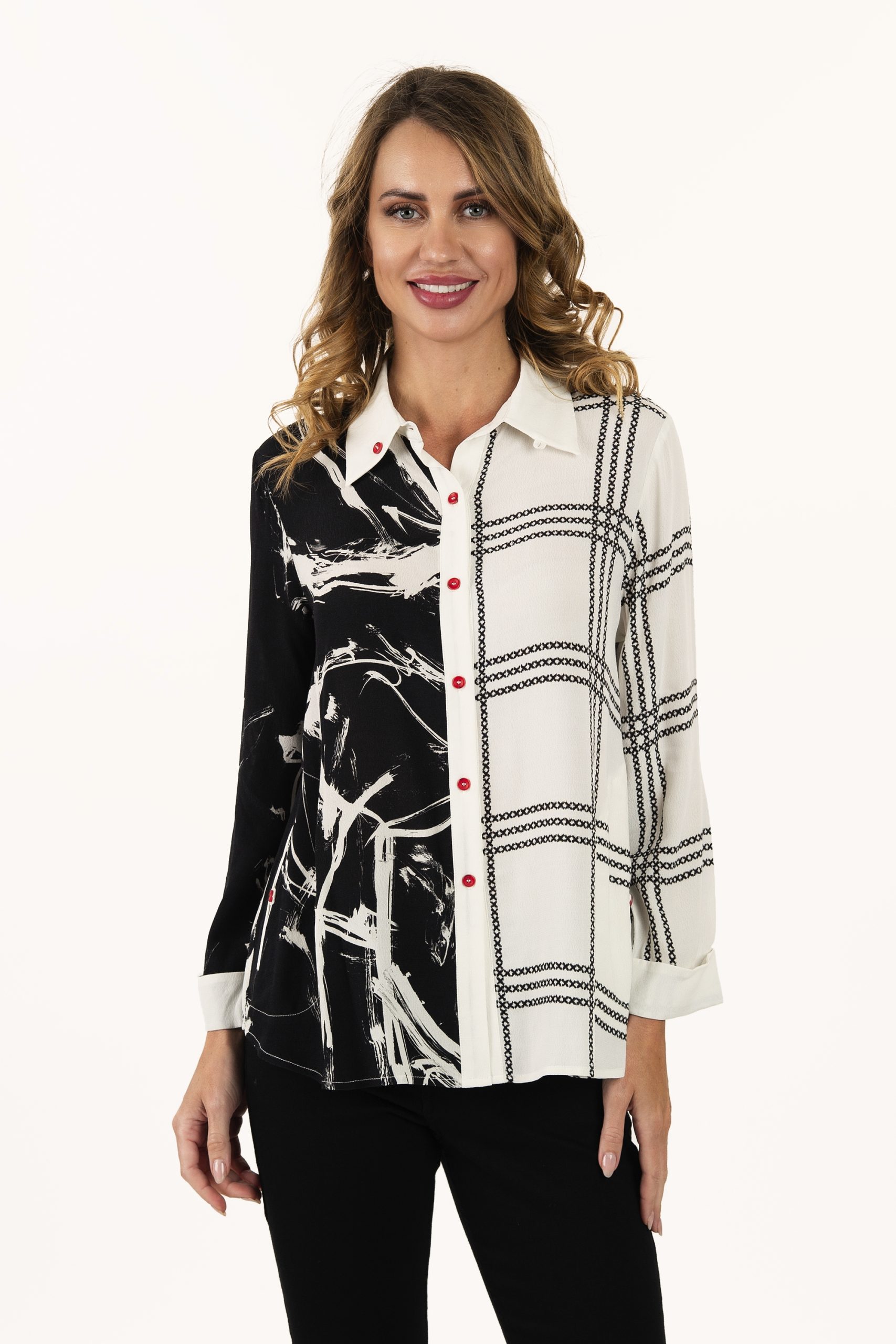 Notch Collar Pullover Blouse