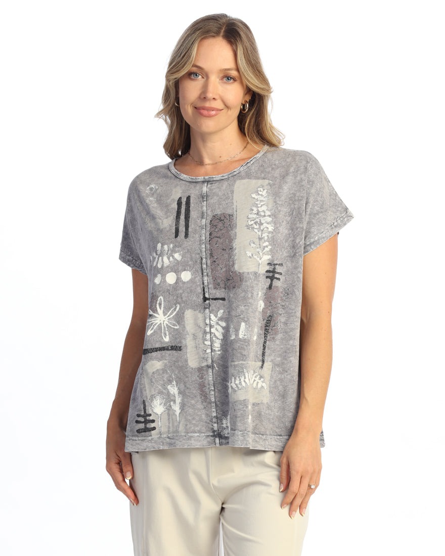 Plus Mid Terra Mineral Washed 100% Cotton Center Seam Boxy Top