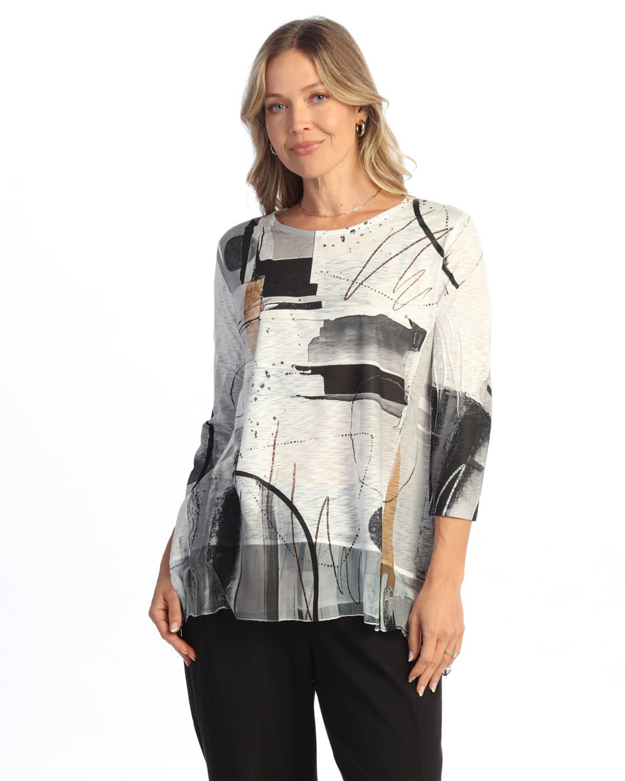 Tango Chiffon Contrast Top
