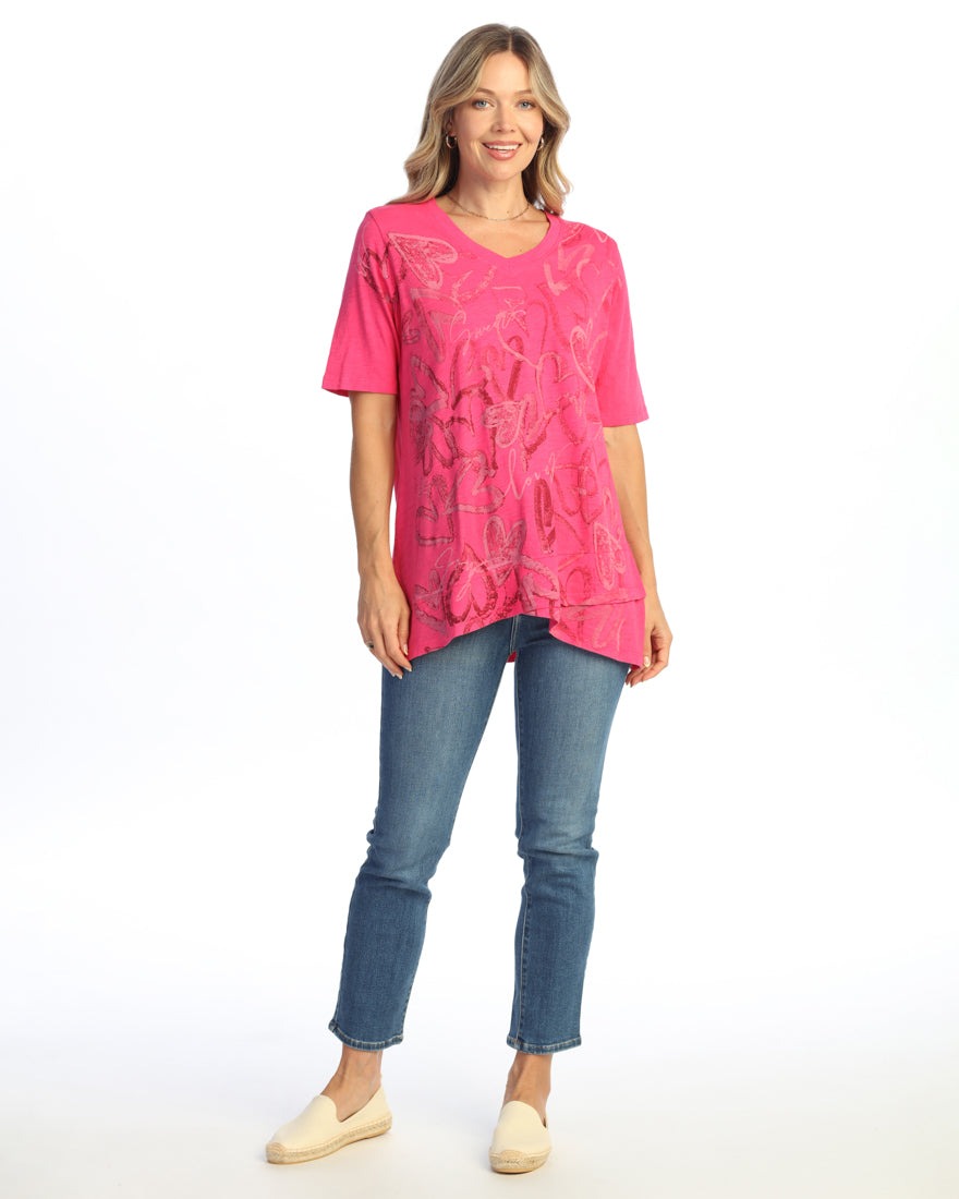 Lovebug Half Sleeve Tulip Hem Top