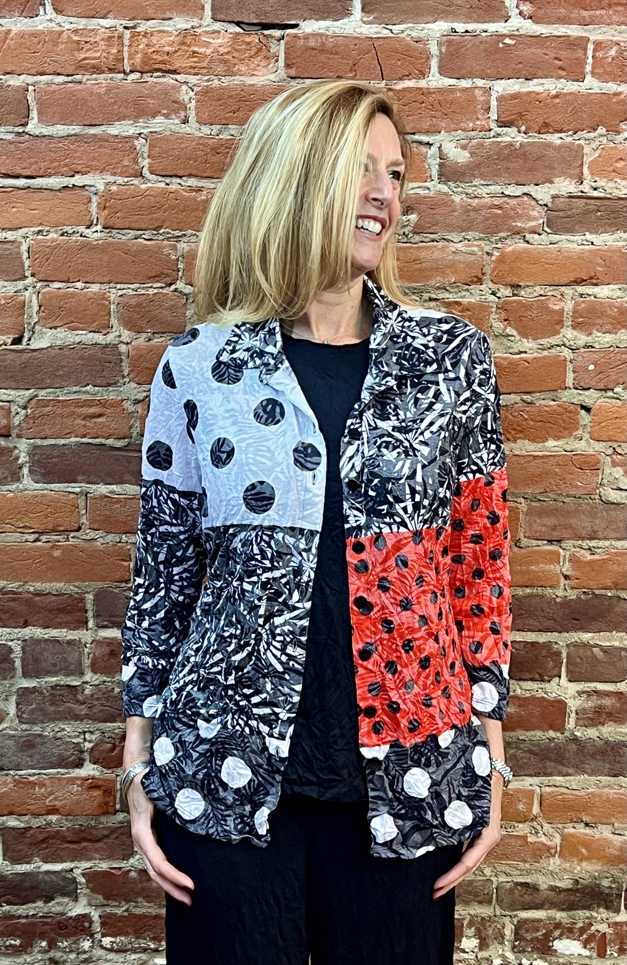 Crinkle Contrast Detail Button Shirt