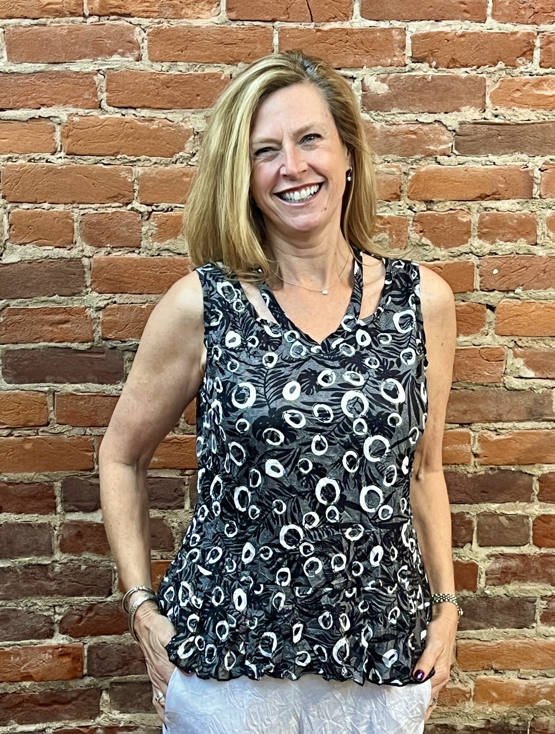 Crinkle Tank Top with Layers Detail