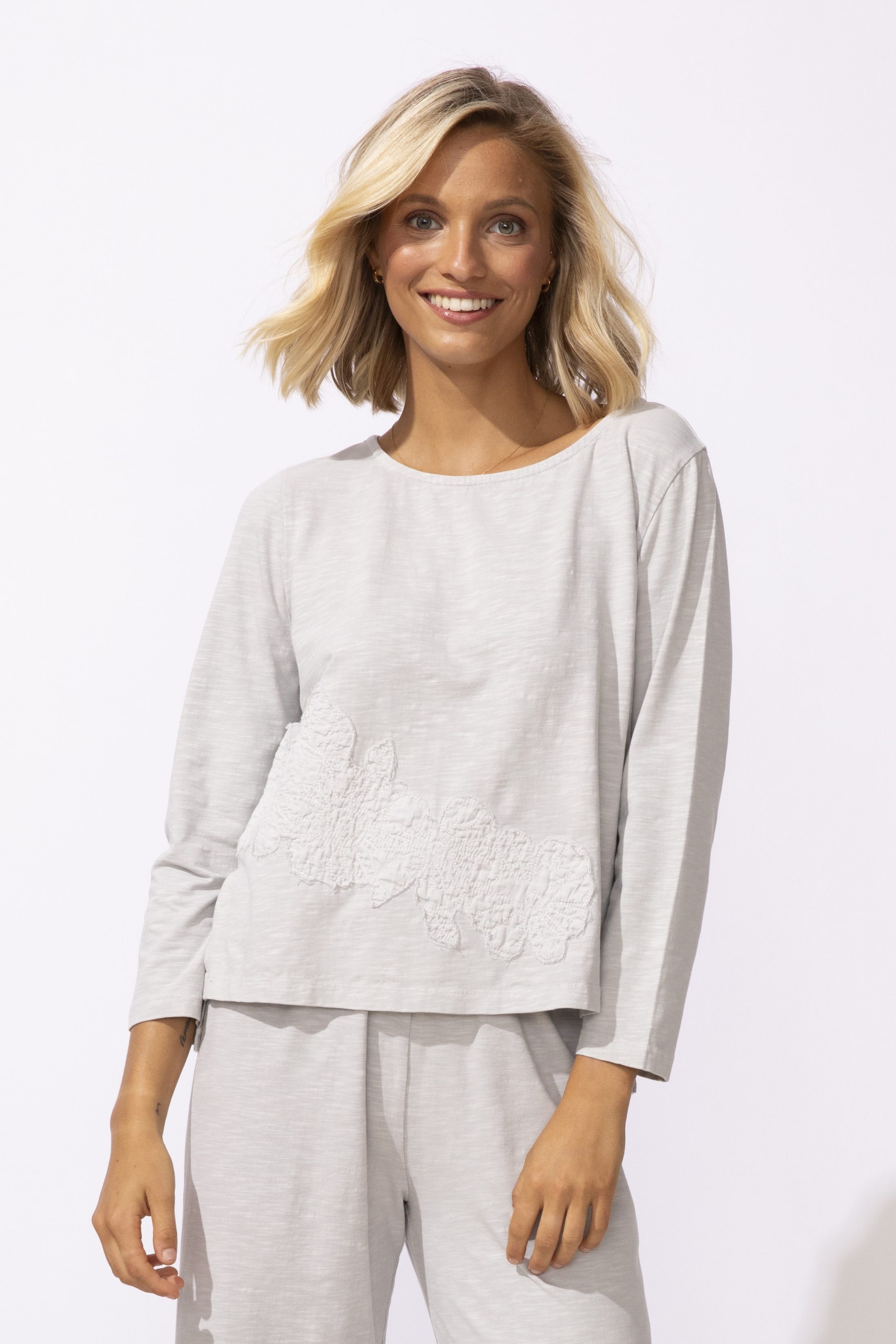 Embroidered Applique Boxy Tee