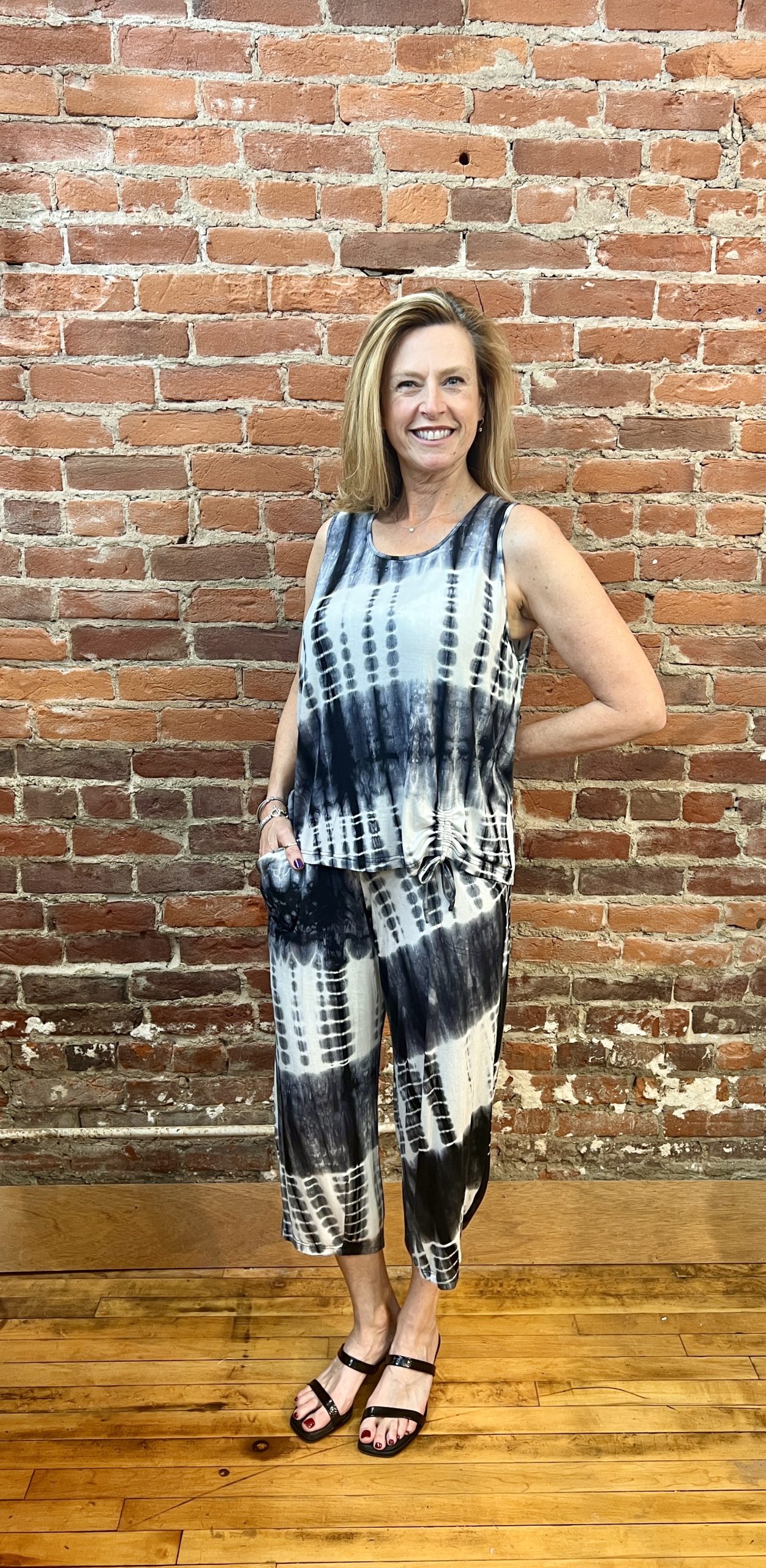 Shibori Capri Pant