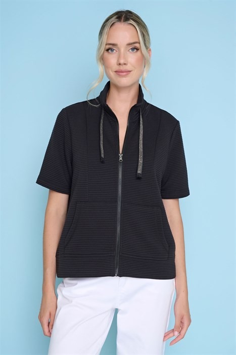 Short Sleeve Zip Front Jacket