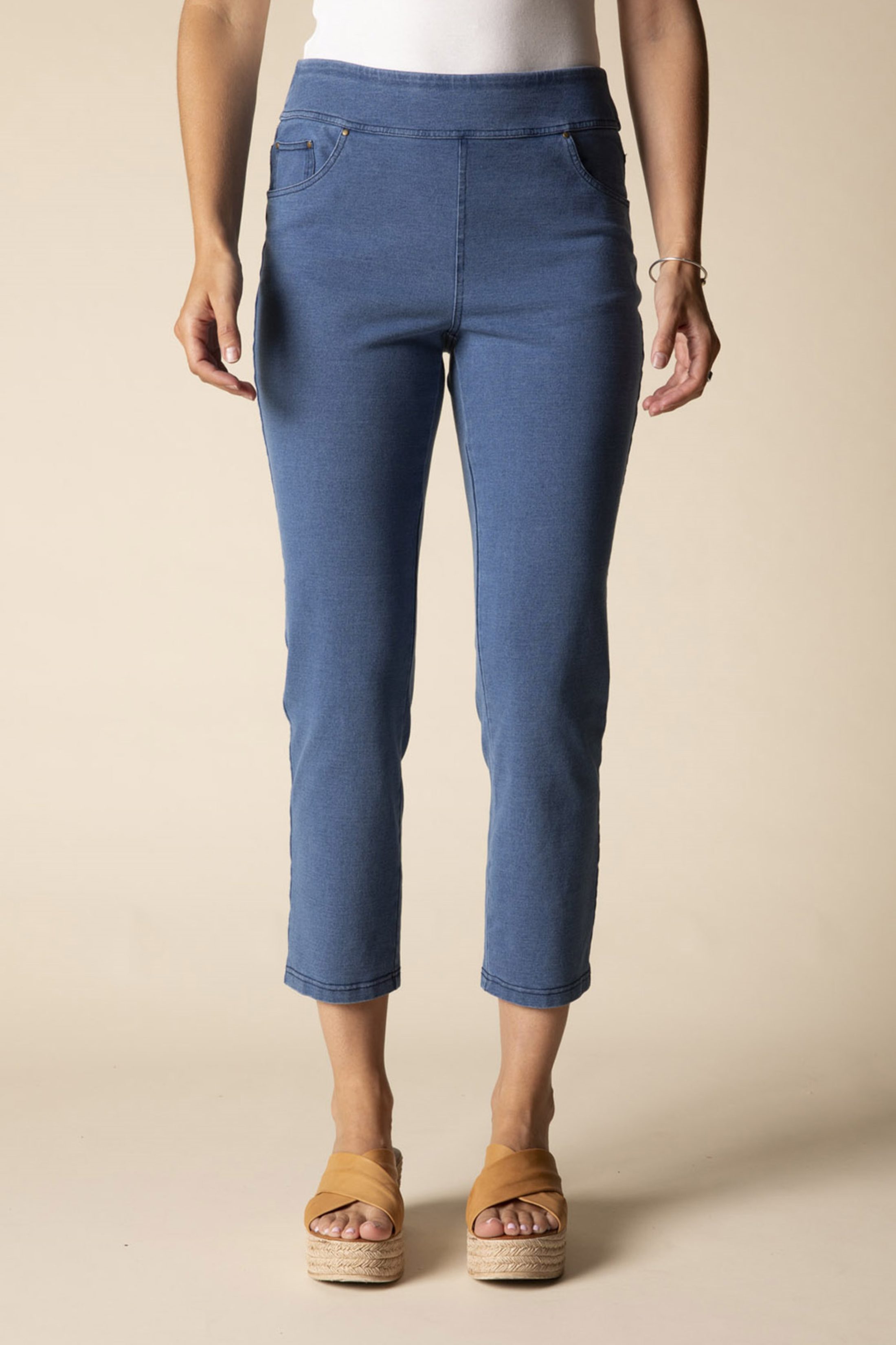 Stonewash Cotton Knits Capri