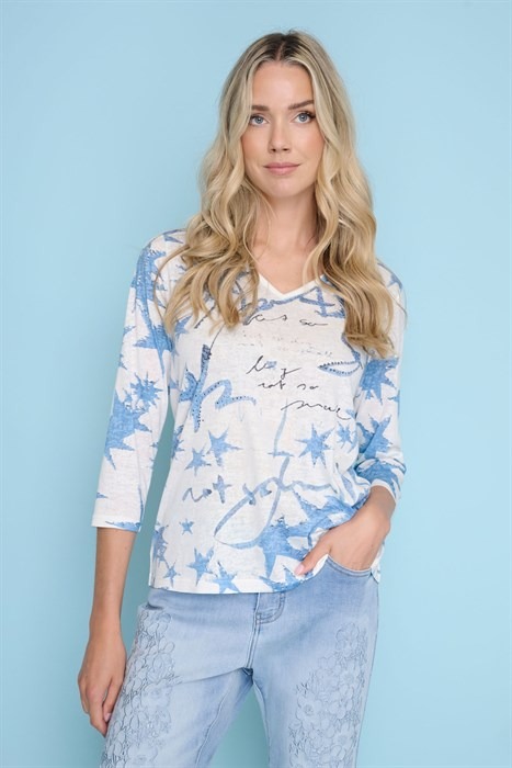 V Neck Printed Top