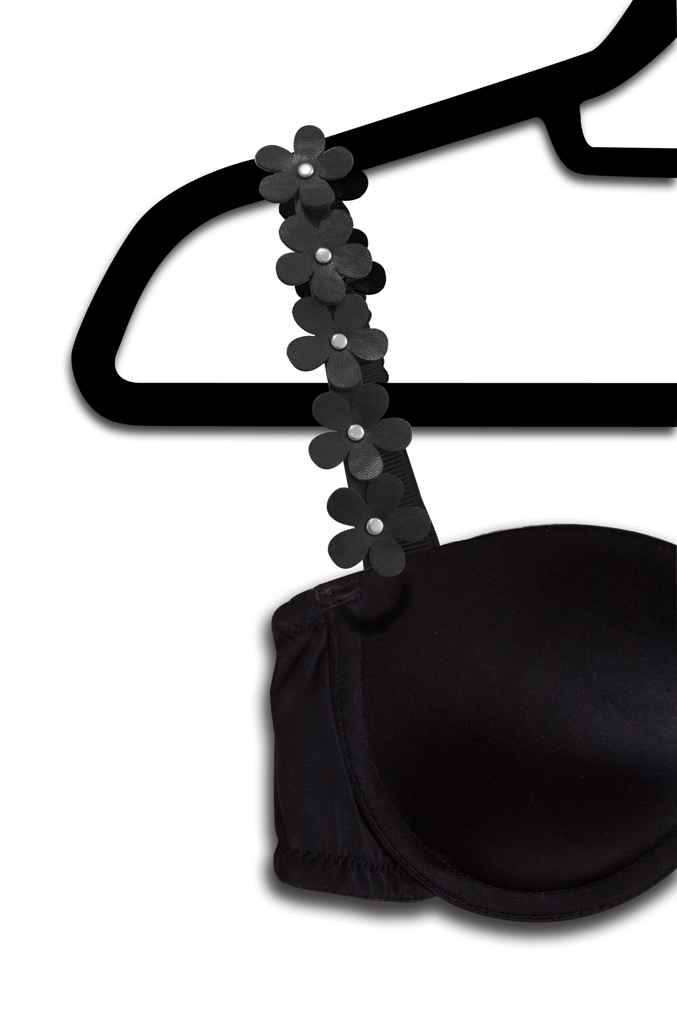 Black Vegan Flowers Bra