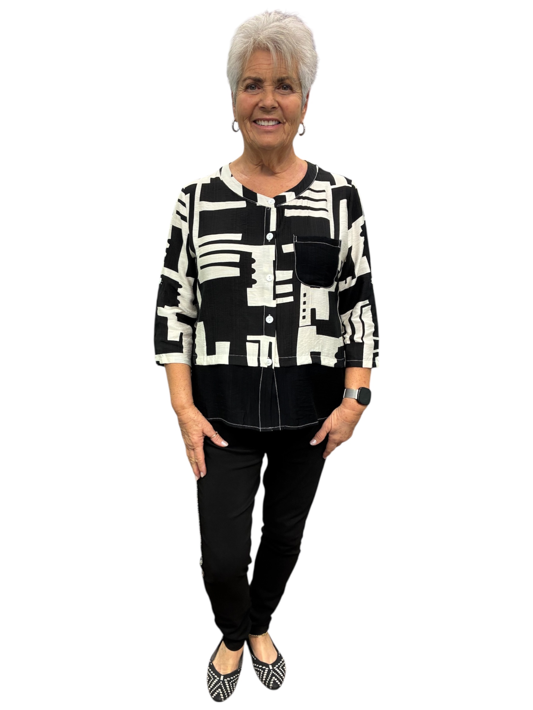 Black and White Blouse