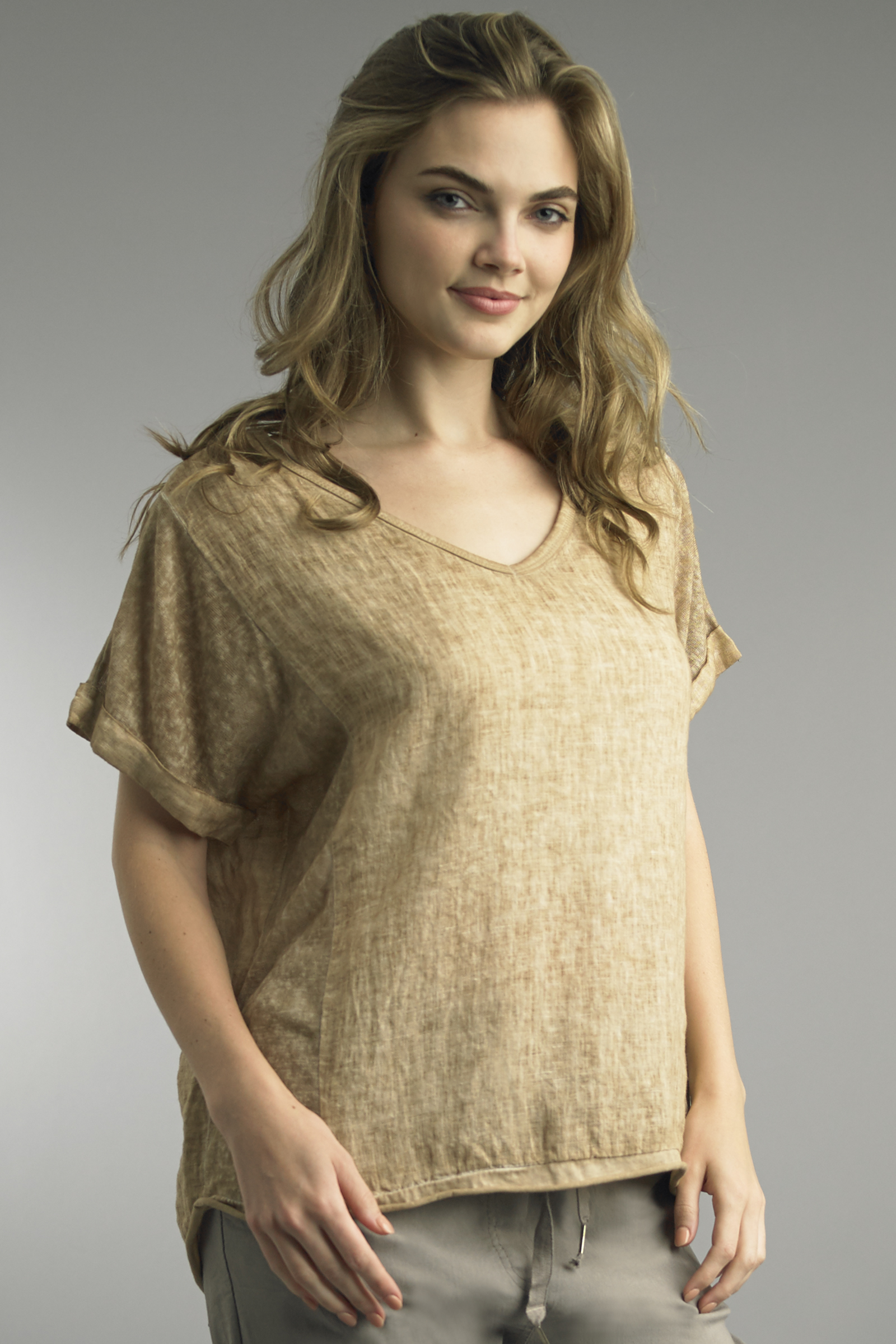Linen V Neck Shirt