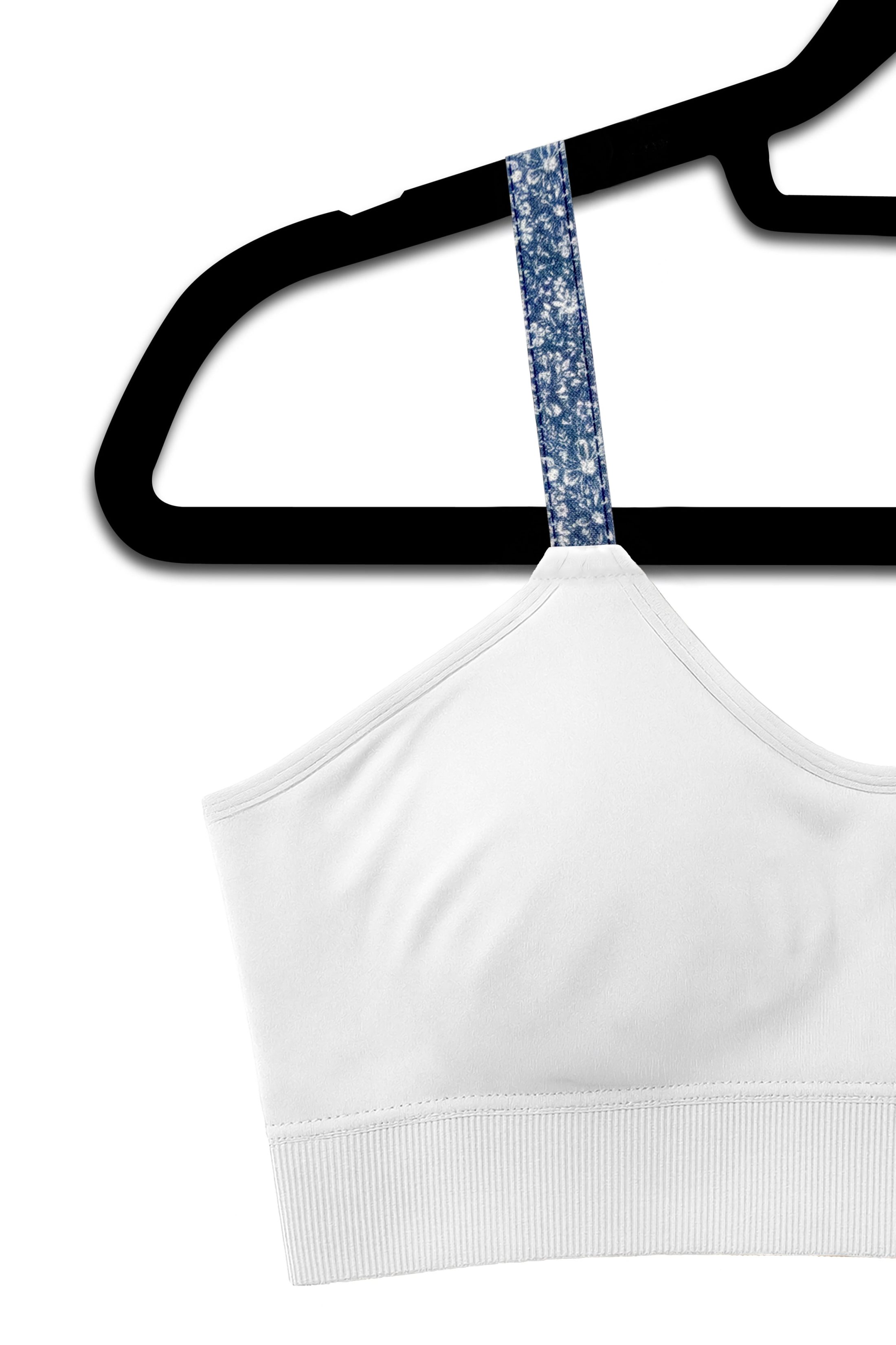 White Bra Denim Strap