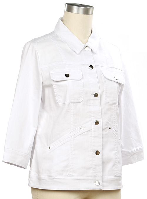 White Denim 3/4 Sleeve Jacket