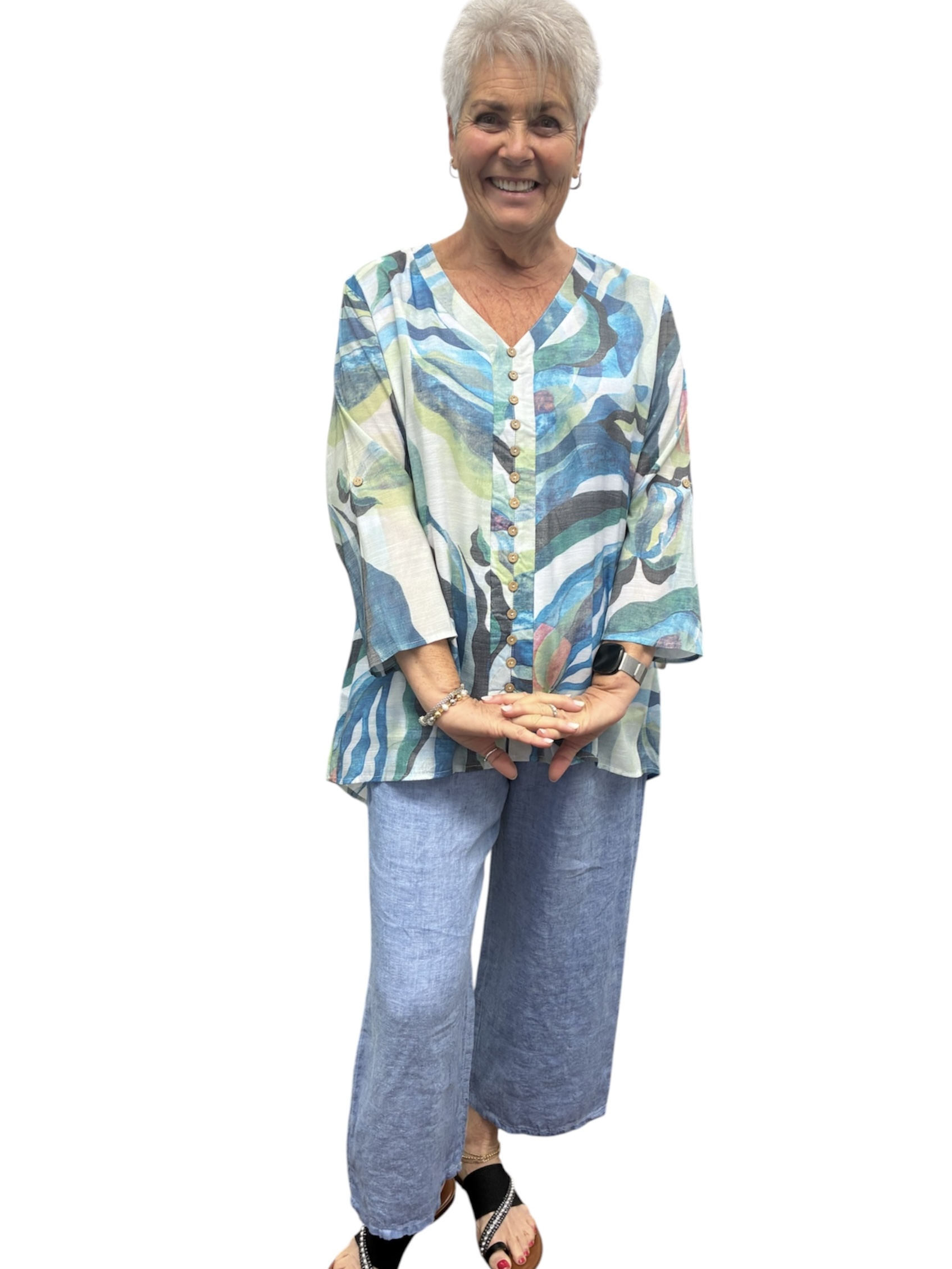 Print Gauze Blouse