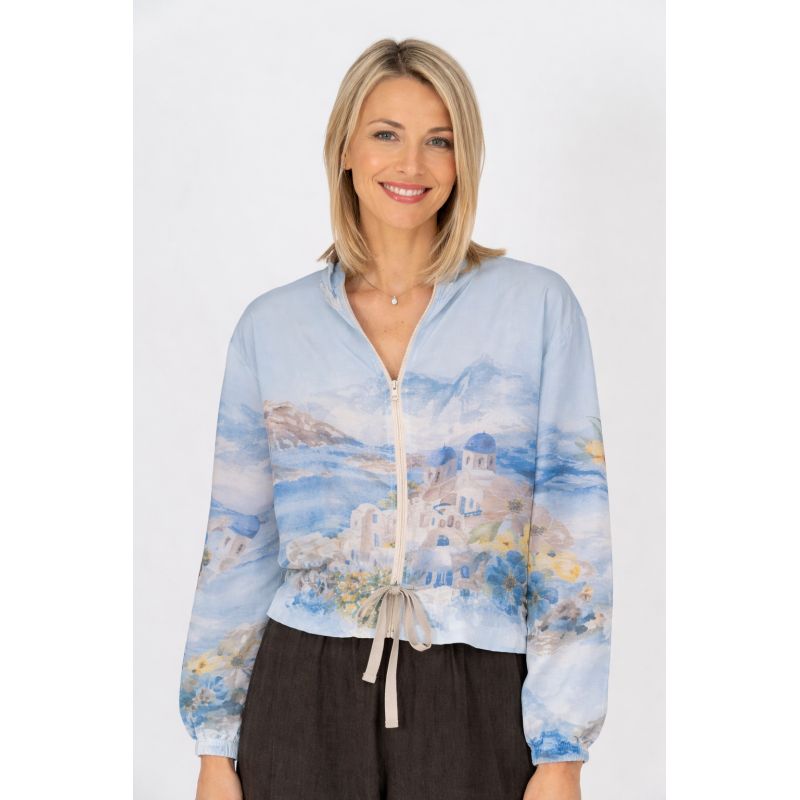 Printed Zip Up Jacket