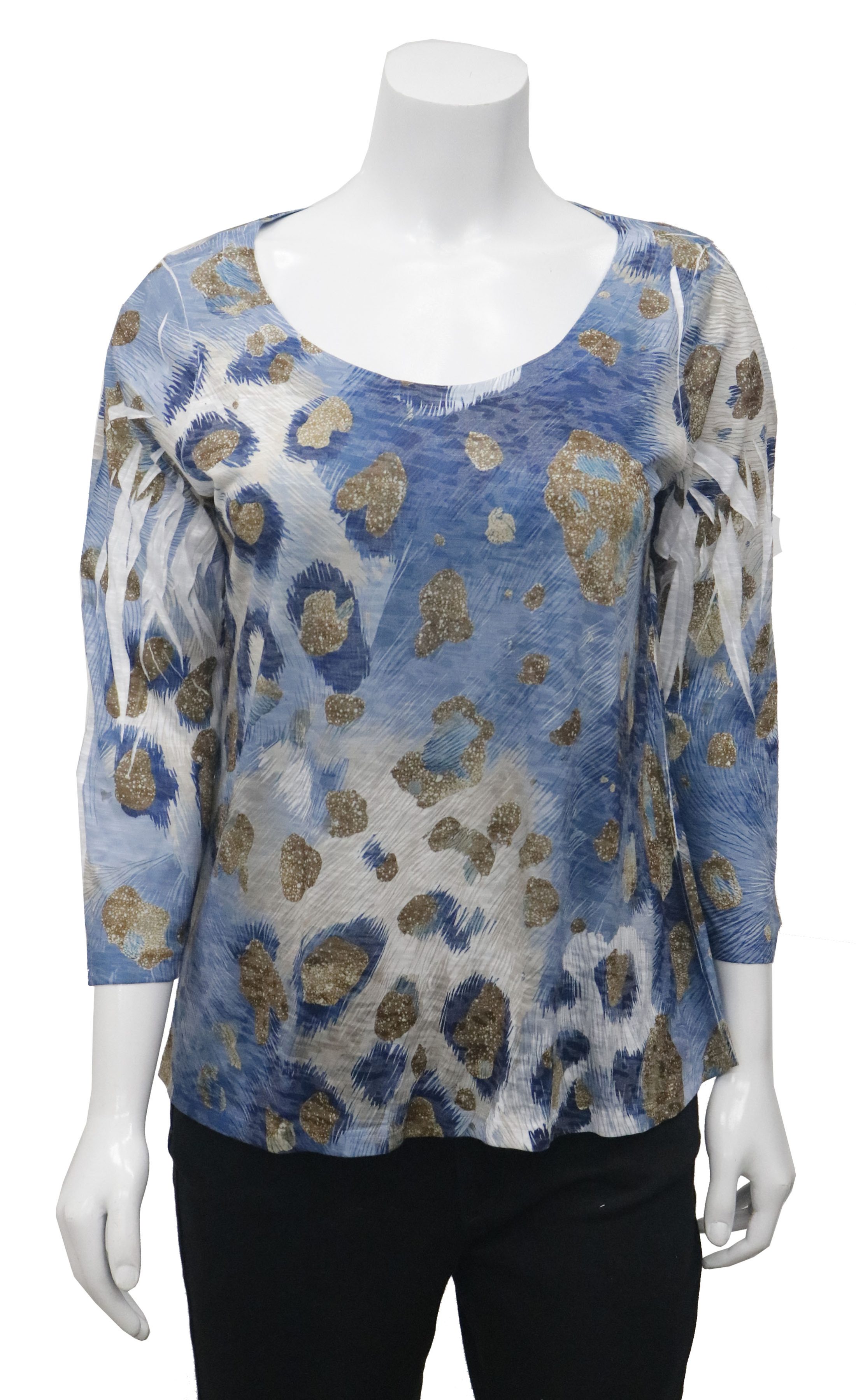 Round Neck 3/4 Sleeve Top