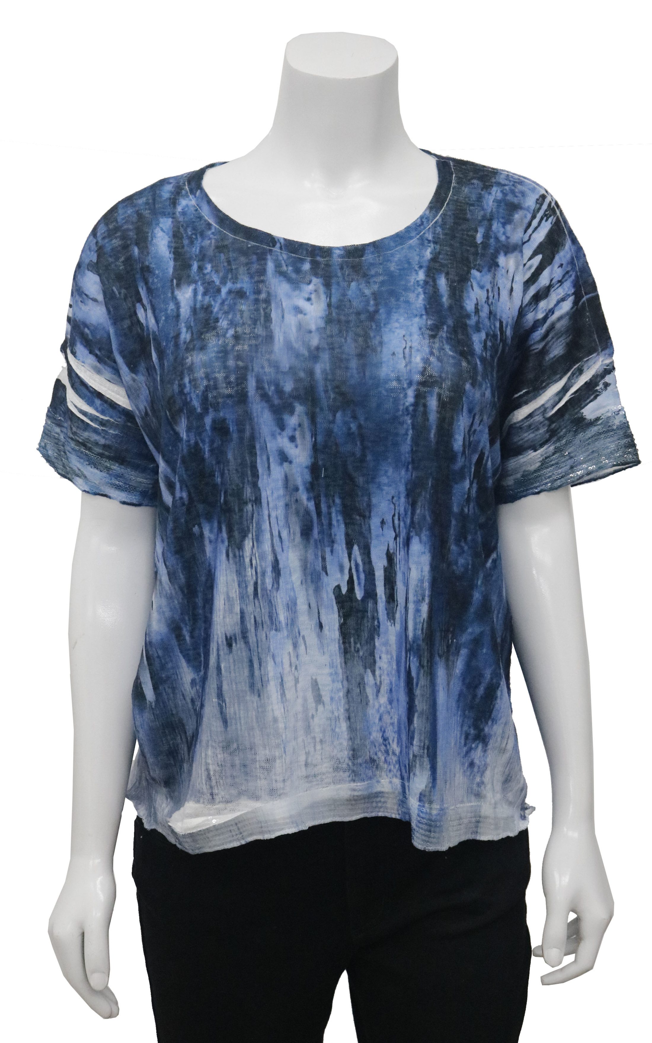 Round Neck Sequin Top