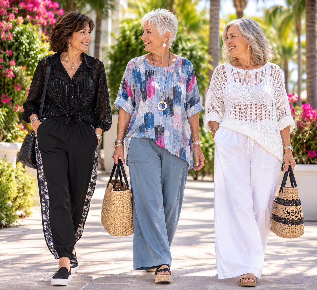 Women wearing colorful styles from Fashion Faze boutique in Delray Beach
