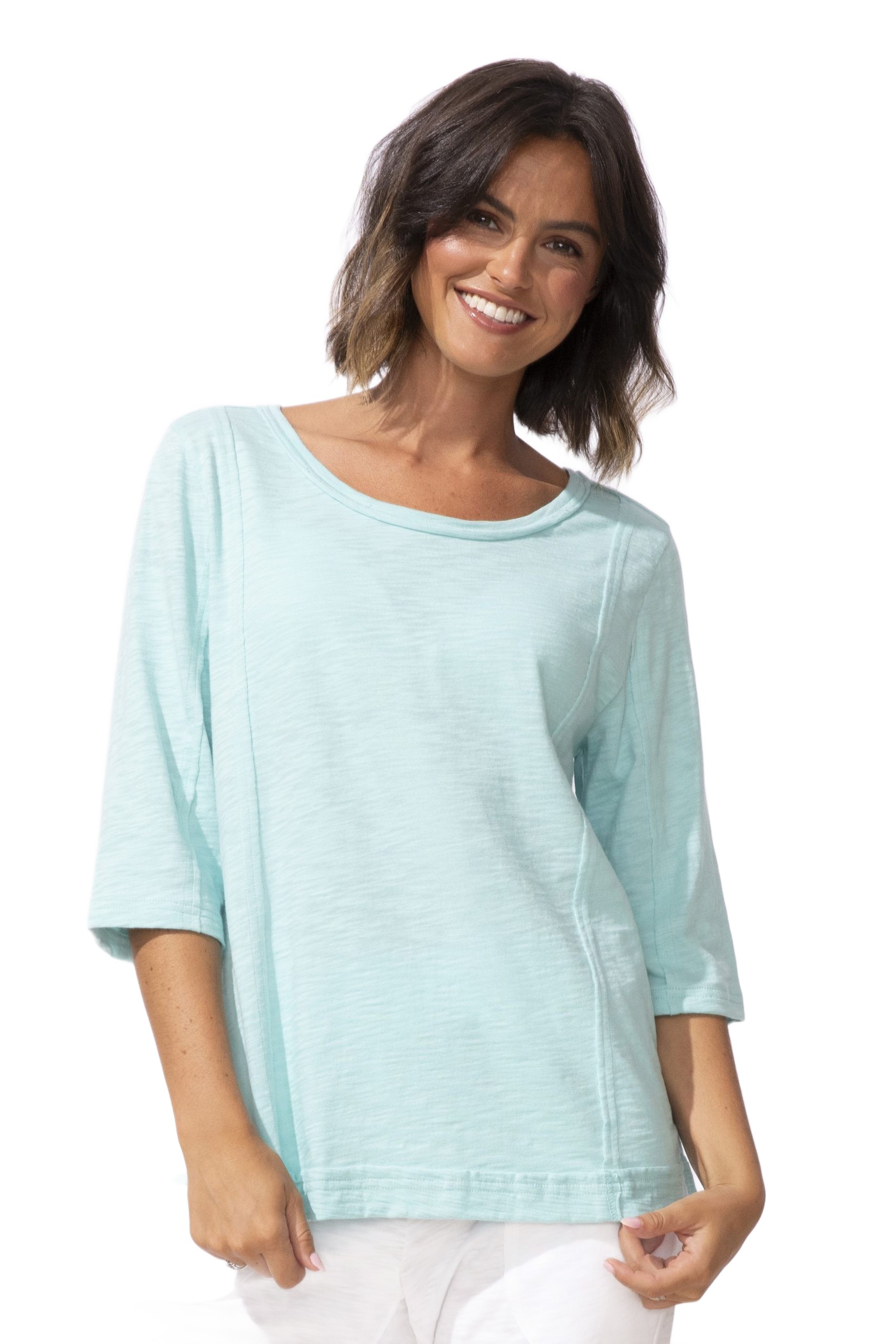 Cotton Slub Seamed Elbow Tee