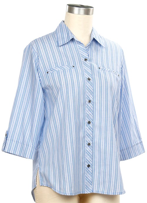Button Up Stripe Blouse