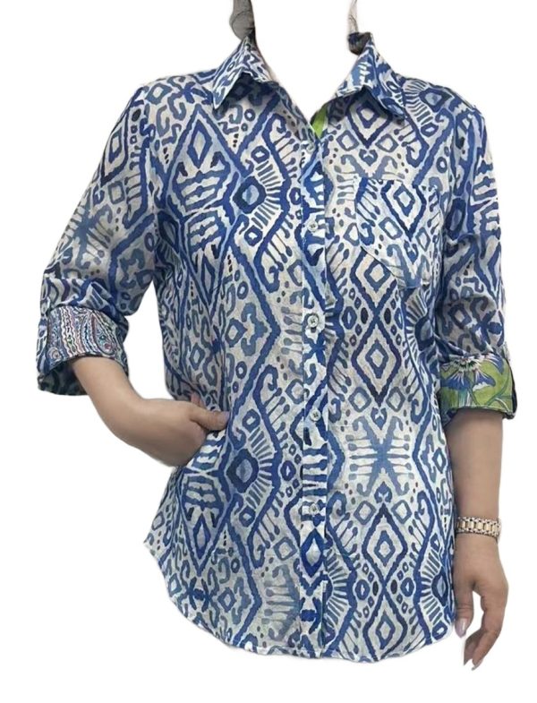 Contrast Sleeve Printed Top