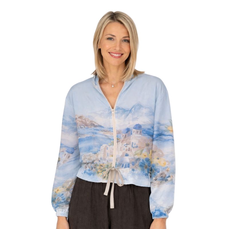 Printed Zip Up Jacket