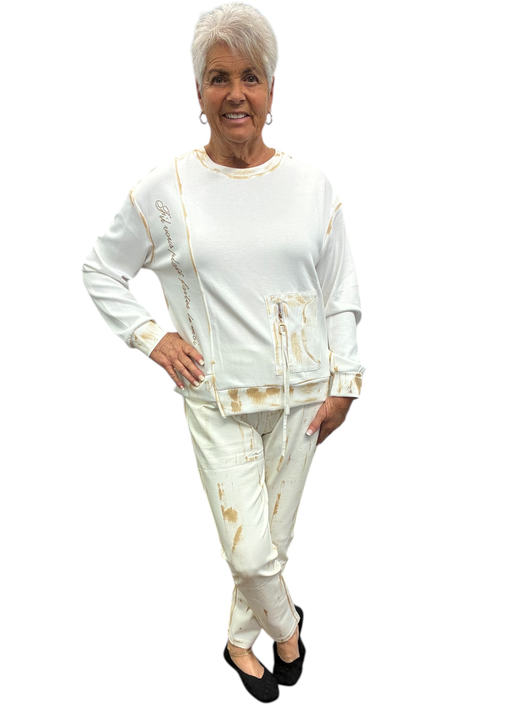 White Pant with Gold