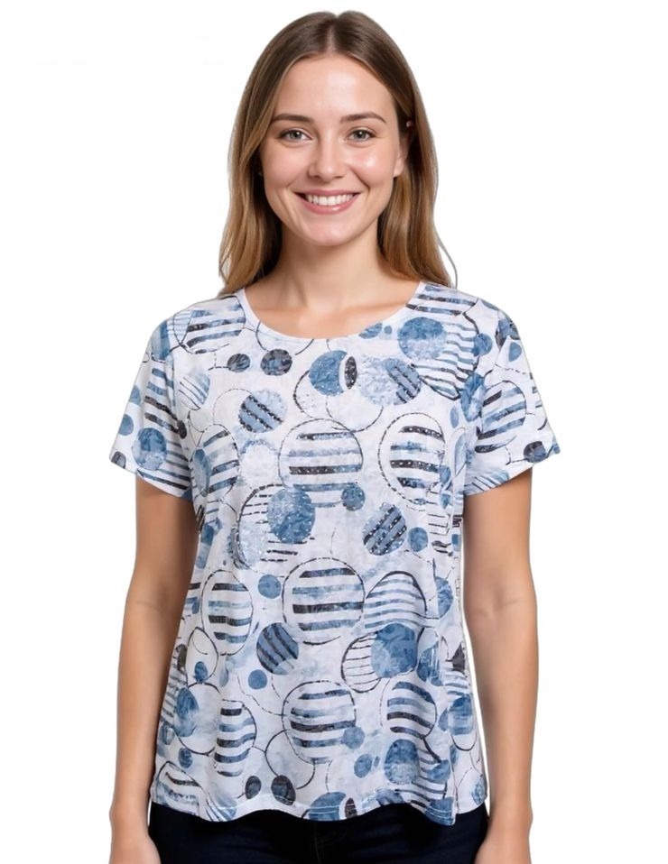 Patterned Round Neck Tee