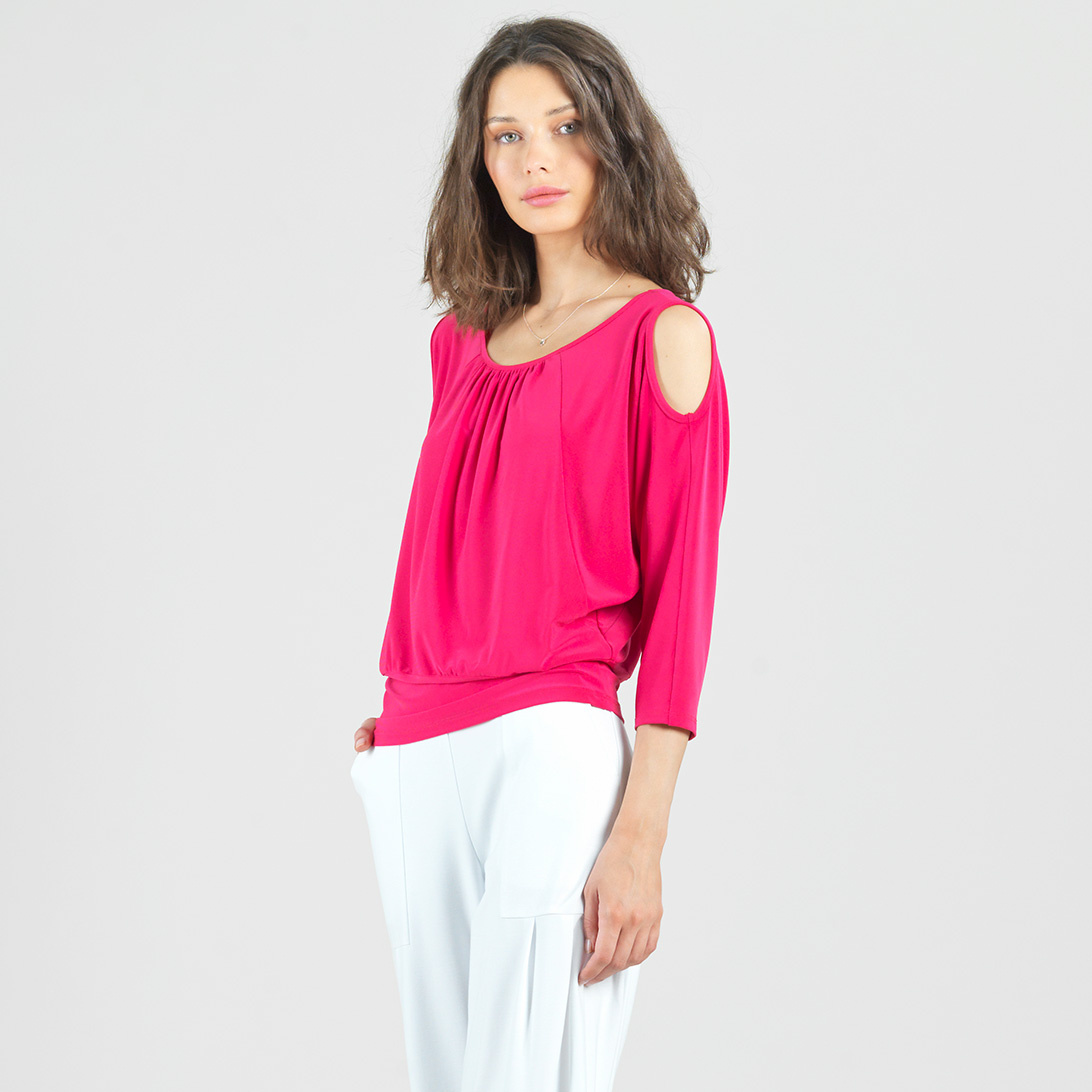 Soft Knit Open Shoulder Loose Top