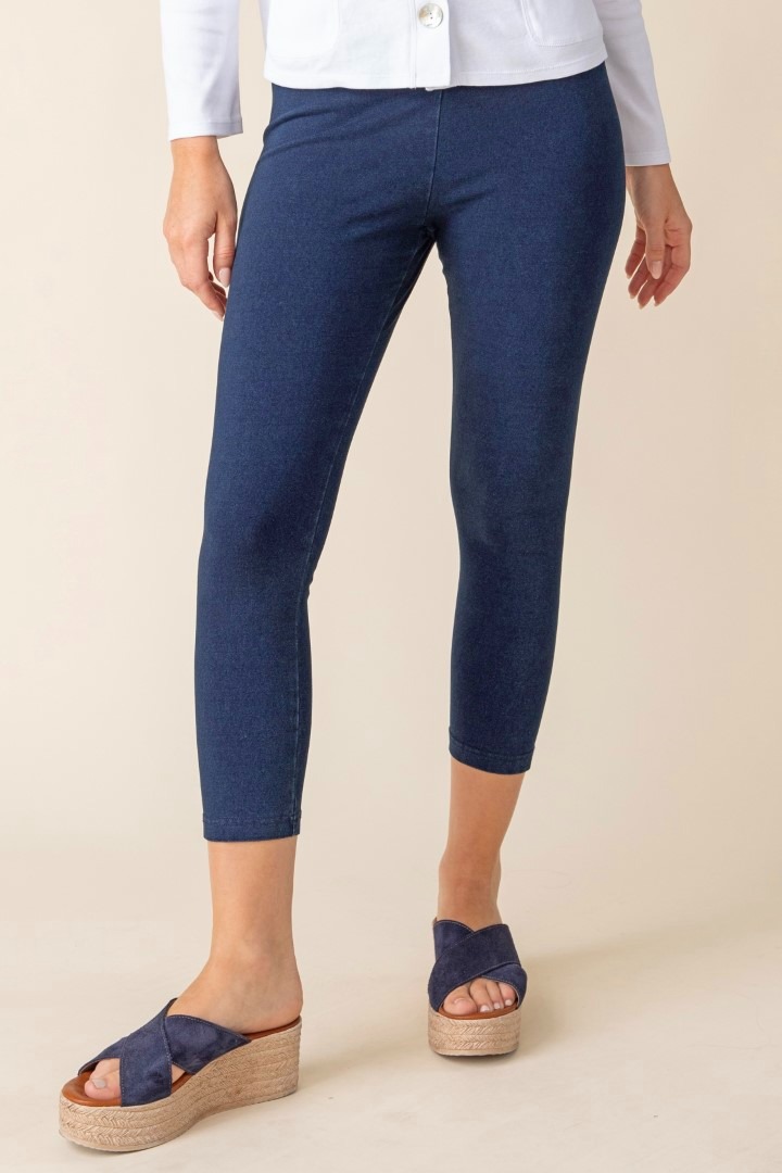 Stonewashed Cotton Spandex Crop Pant