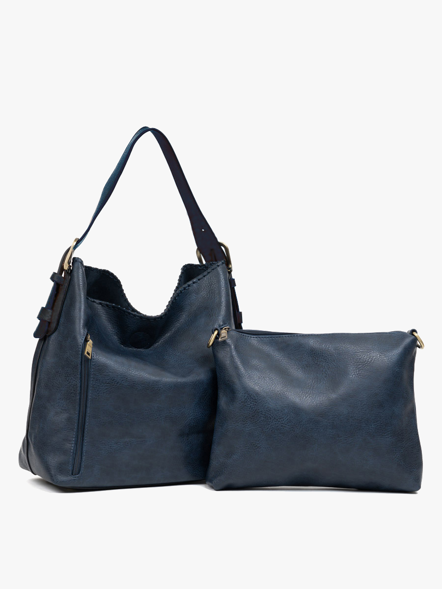 2-in-1 Hobo Bag w/Dual Zip Compartments