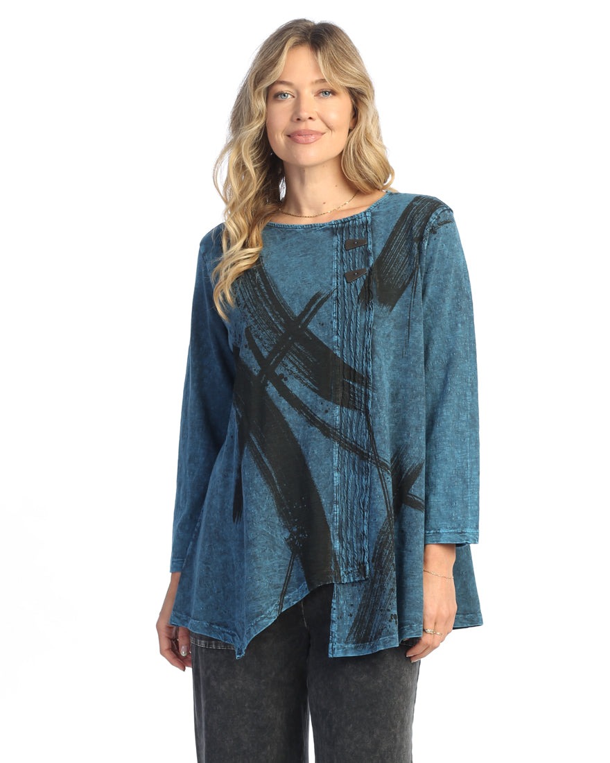 Drama Cotton Faux Wrap Top