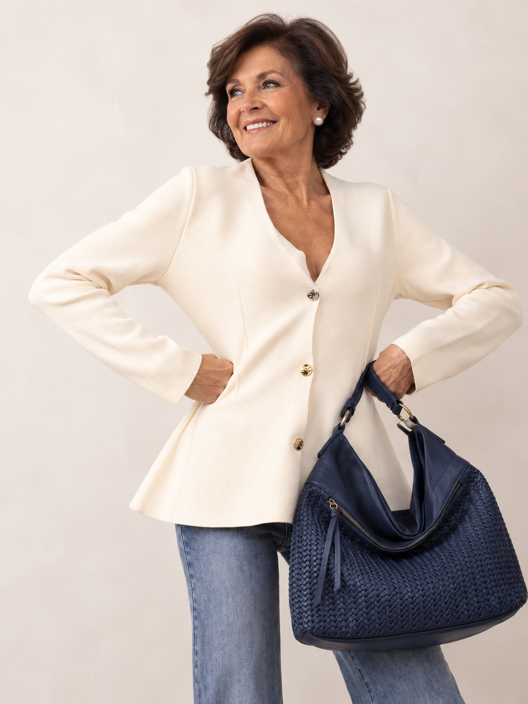 Slouchy Woven Hobo with Zip Closure