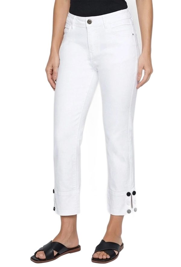 Agile Button Cuff Capri – White