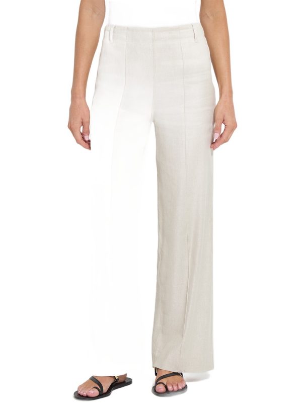 Gabriela Linen Hi Waist Pintuck Wide Leg Pant